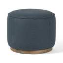 Verity Sinclair Round Ottoman - Fresno Cobalt