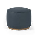 Verity Sinclair Round Ottoman - Fresno Cobalt