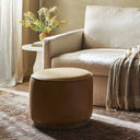 Verity Sinclair Round Ottoman - Palermo Butterscotch