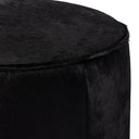 Verity Sinclair Round Ottoman - Dark Hair On Hide