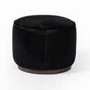 Verity Sinclair Round Ottoman - Dark Hair On Hide