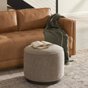 Verity Sinclair Round Ottoman - Barrow Taupe