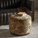 Verity Sinclair Round Ottoman - Balkan Ochre