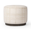 Verity Sinclair Round Ottoman - Sheffield Ivory