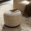 Verity Sinclair Round Ottoman - Sheffield Ivory