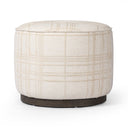 Verity Sinclair Round Ottoman - Sheffield Ivory