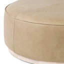 Verity Large Round Ottoman - Burlap