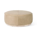 Verity Large Round Ottoman - Burlap