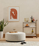 Aveline Large Round Ottoman - Knoll Domino