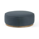 Aveline Large Round Ottoman - Fresno Cobalt
