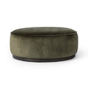 Verity Large Round Ottoman - Surrey Olive