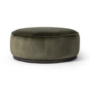 Aveline Large Round Ottoman - Surrey Olive