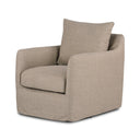 Arista Banks Slipcover Swivel Chair - Alcala Taupe