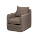Arista Banks Slipcover Swivel Chair - Savoy Coffee