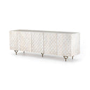 Aveline Rio Media Console - Round Cut White Wash