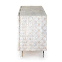 Aveline Rio Media Console - Round Cut White Wash