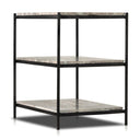 Solara Felix Nightstand - Hammered Grey W Clear Powder Coat