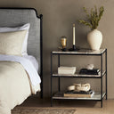 Solara Felix Nightstand - Hammered Grey W Clear Powder Coat