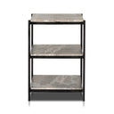 Aurelia Nightstand - Hammered Grey W Clear Powder Coat