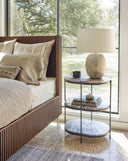 Celes Felix Oval Nightstand - Canyon Hammered Grey