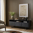 Solara Carmel Media Console - Black Wash W Black Cane