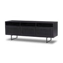 Solara Carmel Media Console - Black Wash W Black Cane