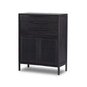 Caelum Tall Dresser - Black Wash W Black Cane