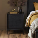 Aveline Sydney Nightstand - Left Black Wash W Black Cane