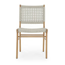 Aria Delmar Outdoor Dining Chair - Natural Teak Ivory Rope