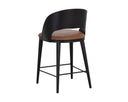 DEZIRAE COUNTER STOOL - BLACK COGNAC LEATHER