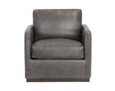 PORTMAN SWIVEL LOUNGE CHAIR - MARSEILLE CONCRETE LEATHER