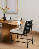 Elysian Crete Dining Chair - Savile Flax Brushed Ebony