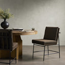Elysian Crete Dining Chair - Fiqa Boucle Cocoa Sienna Brown Ash