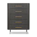 Aria 5 Drawer Dresser - Distressed Black Oak