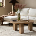Verano Mesa Round Coffee Table - Light Brushed Parawood 38