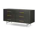 Vellora Fletcher 6 Drawer Dresser - Distressed Black Oak