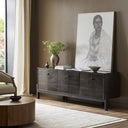 Aveline Reza Media Console - Worn Black Parawood
