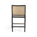 Liora Cane Bar Counter Stool - Counter Brushed Ebony Savile Flax