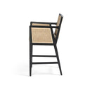 Liora Cane Bar Counter Stool - Counter Brushed Ebony Savile Flax