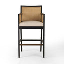 Liora Cane Bar Counter Stool - Bar Brushed Ebony Savile Flax