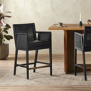 Liora Cane Bar Counter Stool - Counter Brushed Ebony Sonoma Black