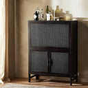 Verona Bar Cabinet - Black W Black Wash Mango