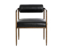 AJANI DINING ARMCHAIR - CHARCOAL BLACK LEATHER