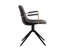 CASSIUS SWIVEL DINING ARMCHAIR - SLATE TINT NIGHTFALL BLACK