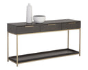 REBEL CONSOLE TABLE WITH DRAWERS - GOLD CHARCOAL GREY