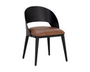 DEZIRAE DINING CHAIR - BLACK COGNAC LEATHER
