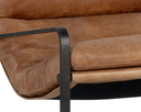 ZANCOR LOUNGE CHAIR - GUNMETAL TAN LEATHER