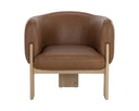 TRINE LOUNGE CHAIR - RUSTIC OAK VINTAGE CAMEL LEATHER
