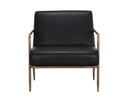 LATHAN LOUNGE CHAIR - CHARCOAL BLACK LEATHER