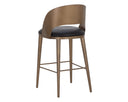 DEZIRAE BARSTOOL - ANTIQUE BRASS CHARCOAL BLACK LEATHER